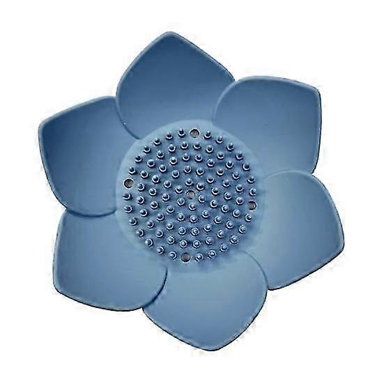 Lotus Shaped Soap Dish Compact Size Reusable Stable Base Non-slip Draining Silicone Soap Box Bathroom Supplies