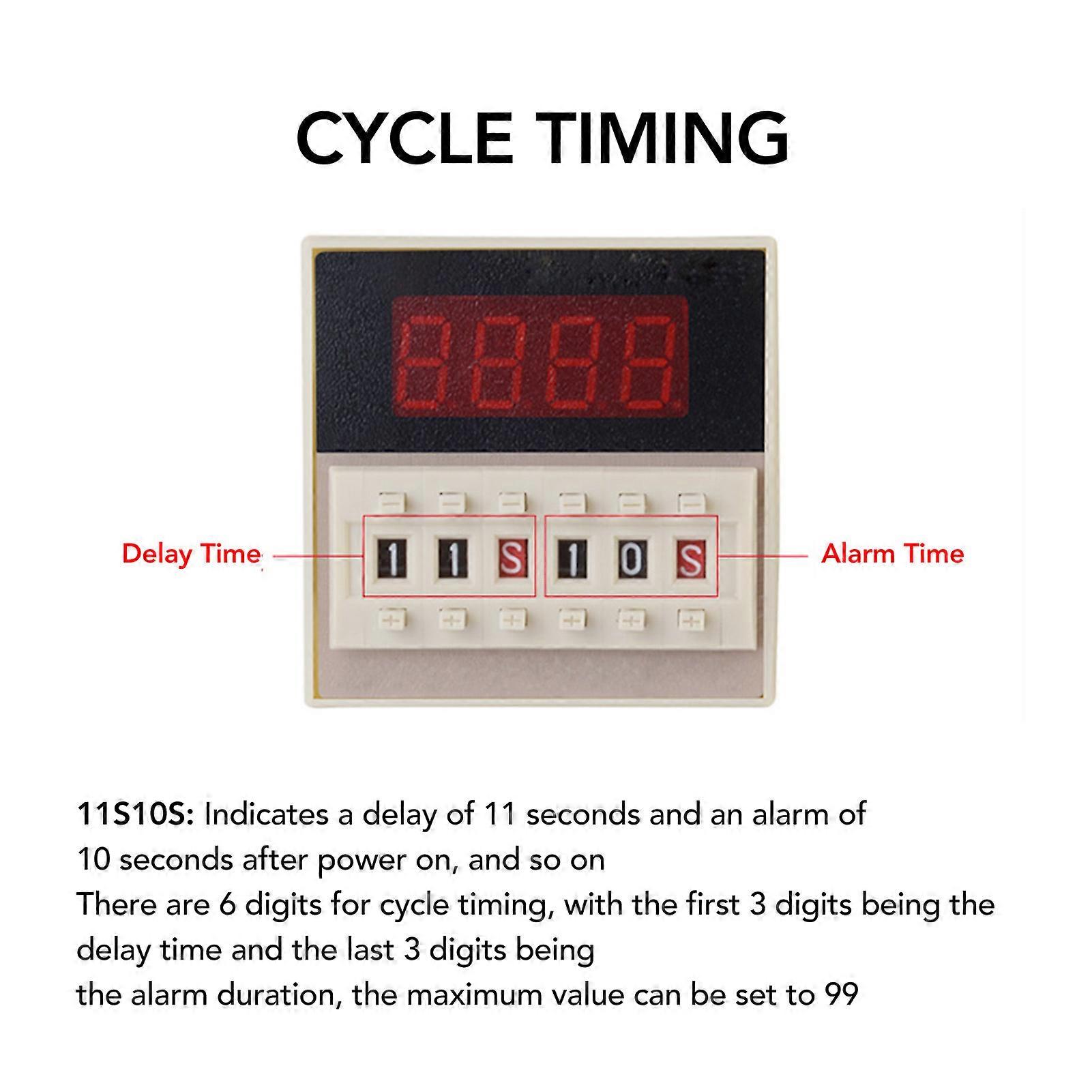 Industrial Alarm Smart Cycle Timing Siren 90‑110 High Decibel Sound Alarm 6 Digits