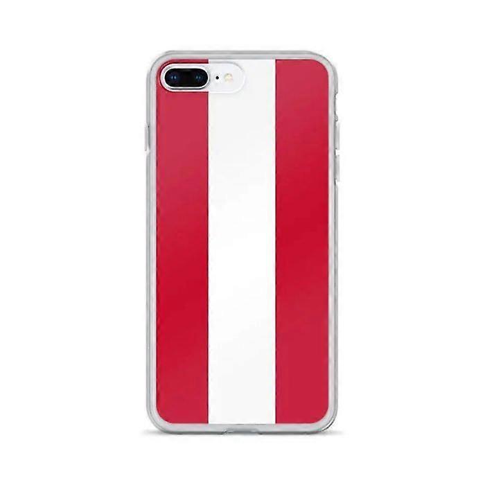 iPhone Case - Austria Flag - iPhone 8 Plus - Flexible - Multicolor - Transparent Plastic