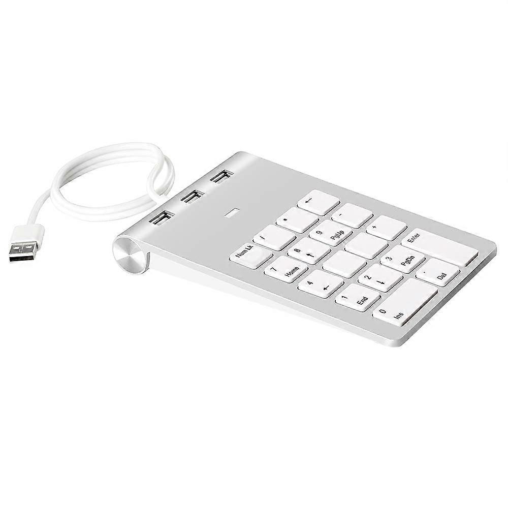 Mini Numeric Keypad Keyboard 18 Keys USB Numpad with 3-Port Hub for Laptop and Desktop PC Compatibility
