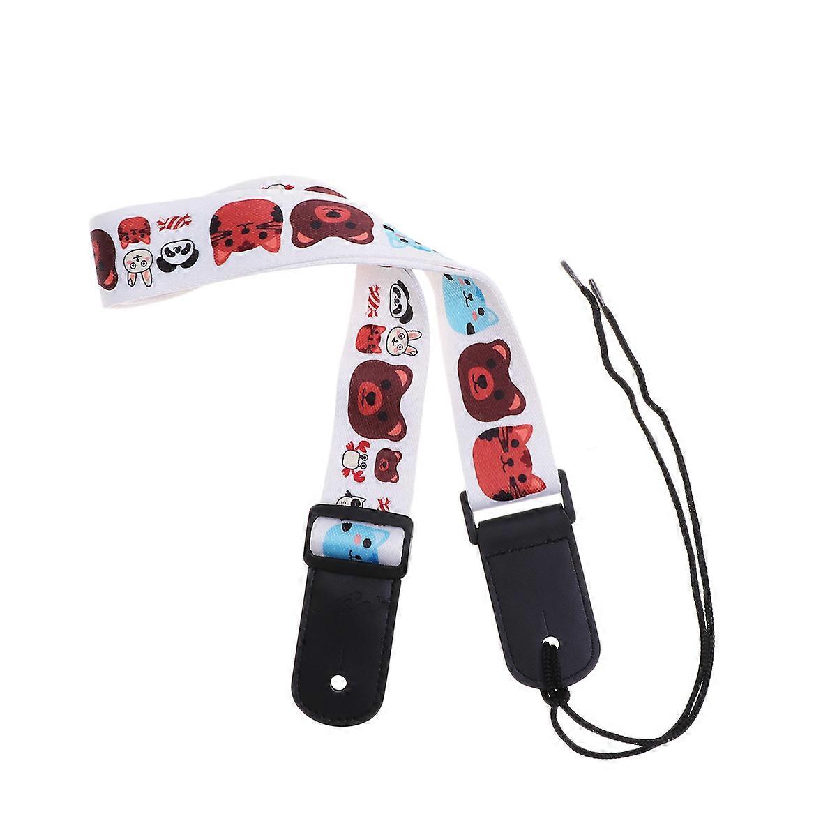 Adjustable Cartoon Bear Guitar Strap, Soft Material for Enhanced Comfort