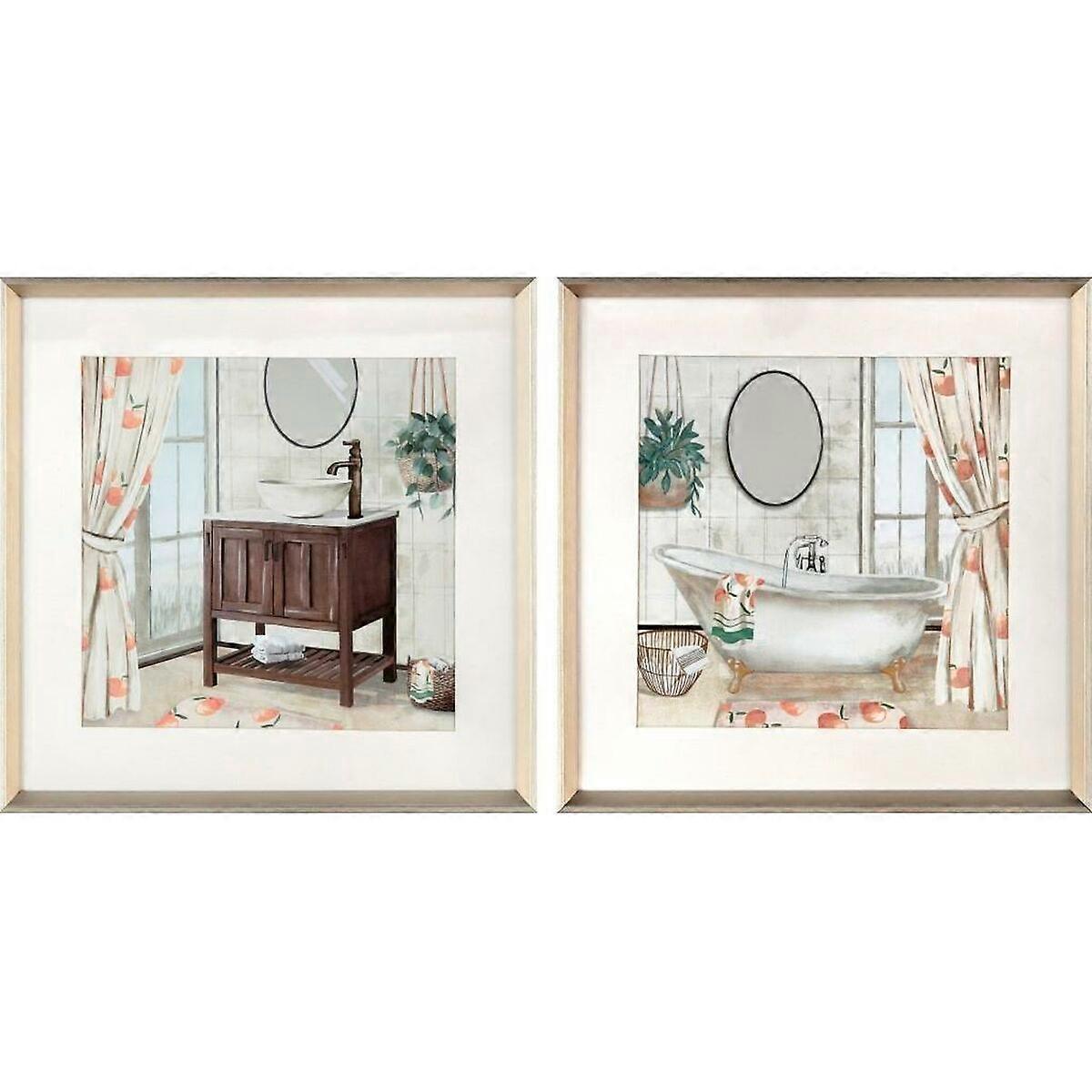 Canvas DKD Home Decor polystyrene canvas 40 x 2 x 40 cm 42 x 2 x 42 cm