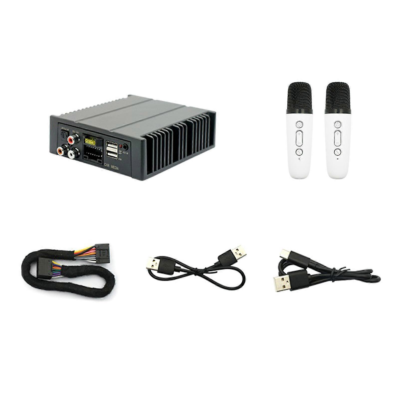 High Power Vehicle Sound Amplifier set with & Karaoke Microphones Car Entertainment Systems Multifunction Car Navigations