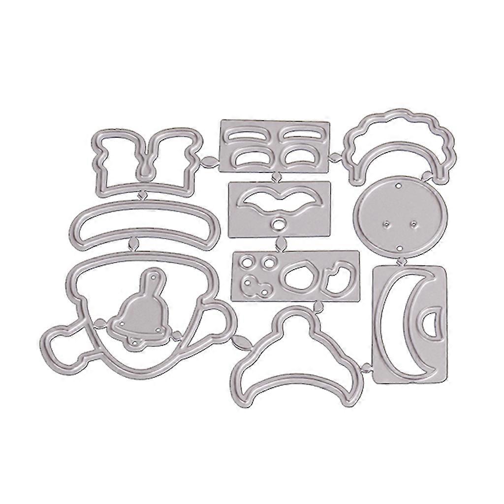 Χριστουγεννιάτικες μήτρες κοπής μετάλλων Άγιος Βασίλης στένσιλ DIY scrapbooking άλμπουμ χαρτί πρότυπο κάρτας καλούπι ανάγλυφη διακόσμηση χειροτεχνίας πολύχρωμη