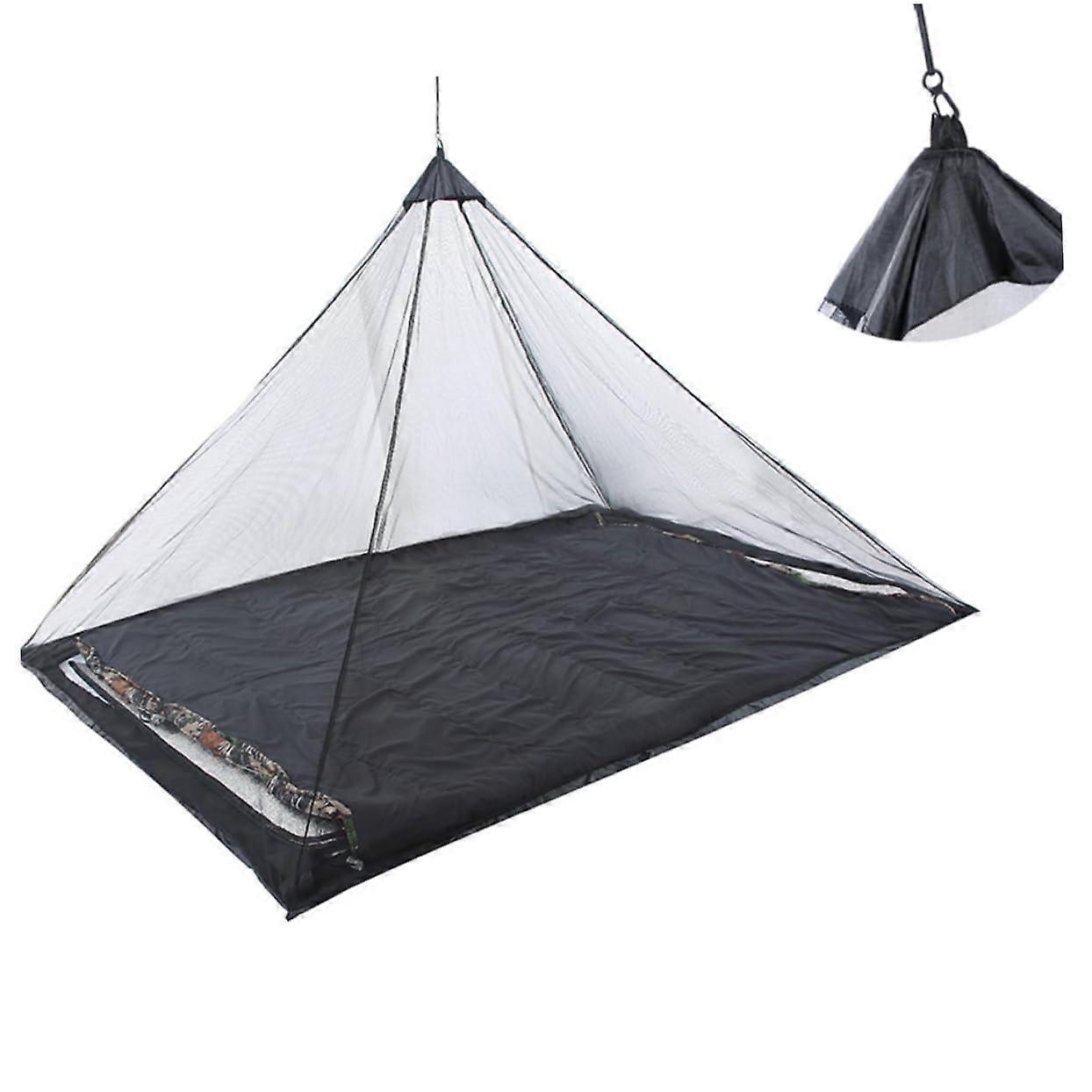 Triangular Mosquito Net for Camping, Fishing, and Hiking - Lightweight Black Insect Net, Foldable Tent Shelter with Optimal Protection
