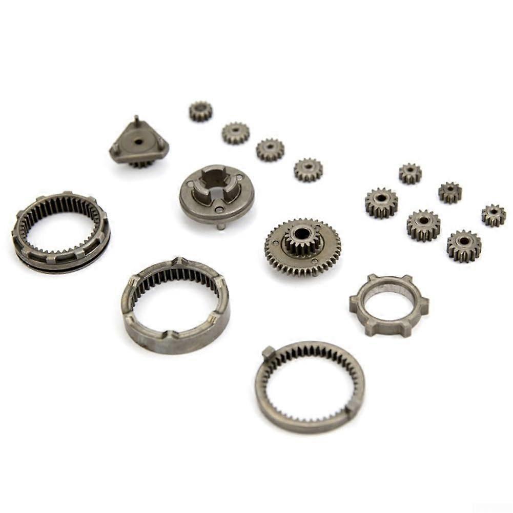 17 Pcs Self Locking Reducer Gear Set for Brushless Drill Bits, Metallic Finish, Durable Construction, Size Compatibility