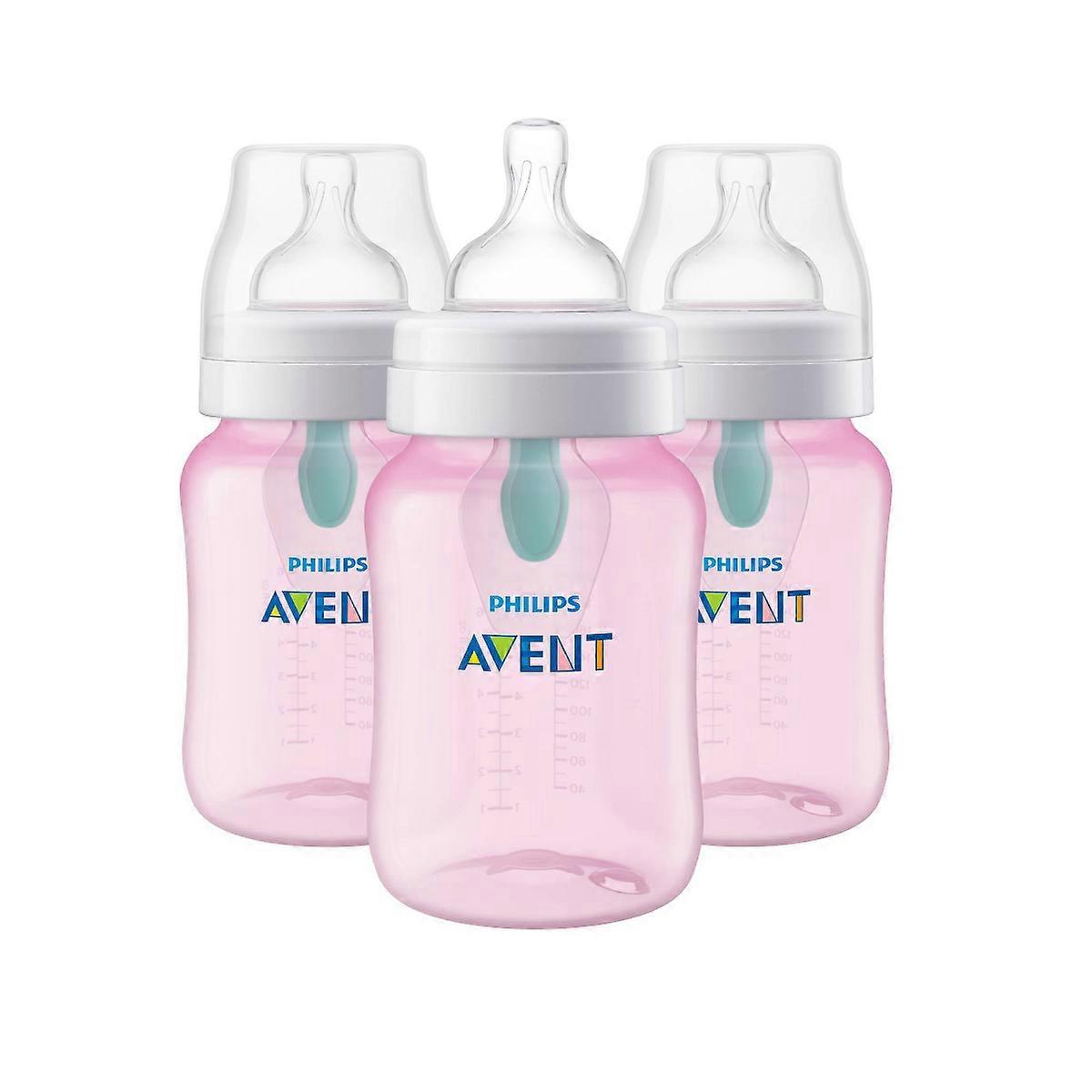 Philips Avent Anti-colic Baby Bottle With Airfree Vent - Pink - 9oz/3pk