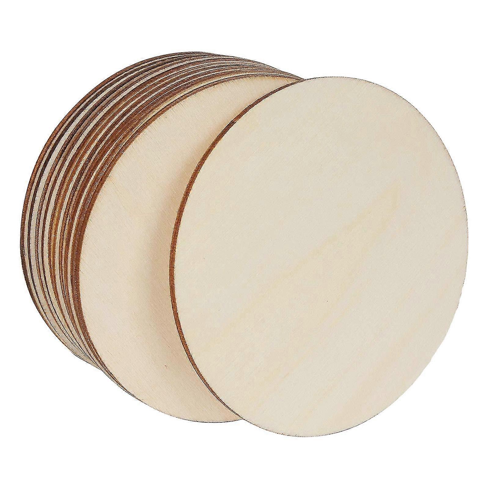 Set of 10 Unfinished Wooden Slices 0.12inch Thick Blank Pieces Ideal for Painting and Crafting Ornaments Suitable for Various Uses