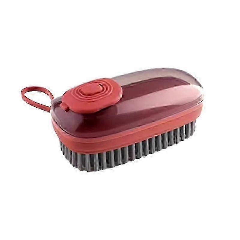 Multifunctional Automatic Shoe Brush for Cleaning Shoes & Clothes - Soft Bristles, Red