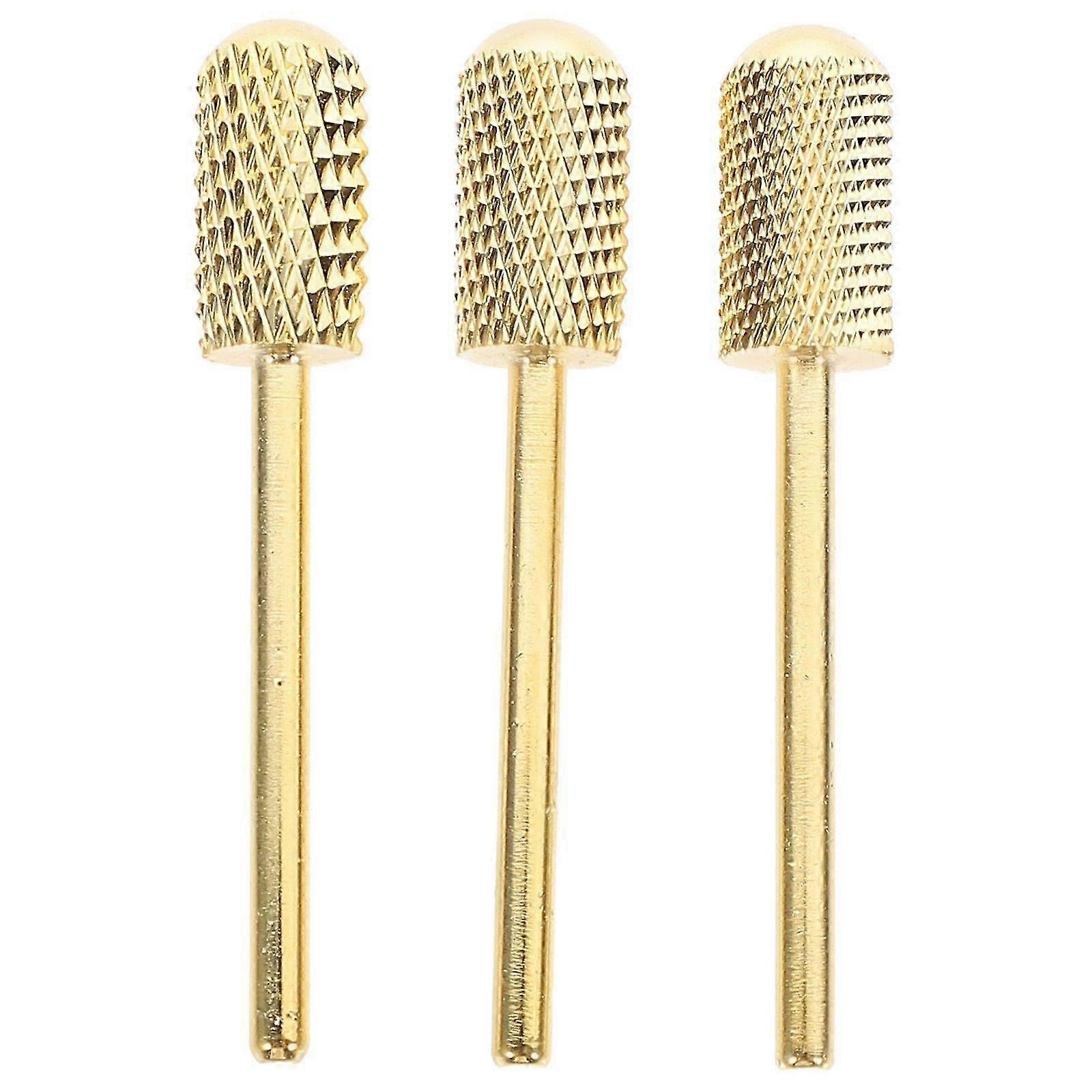 3pcs Metal Nail Drill Bits for Manicure, Home Salon Use