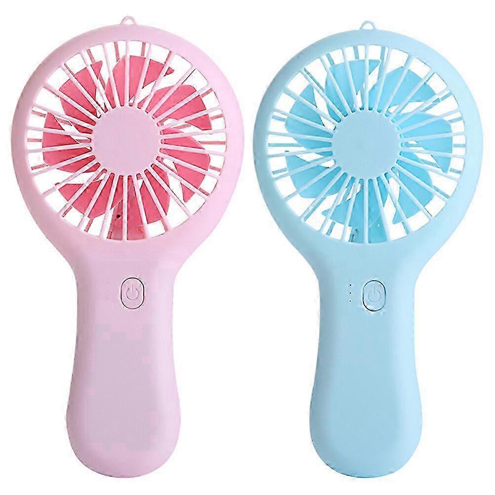 2pcs Mini Handheld Fan Rechargeable Portable Travel Personal Fan