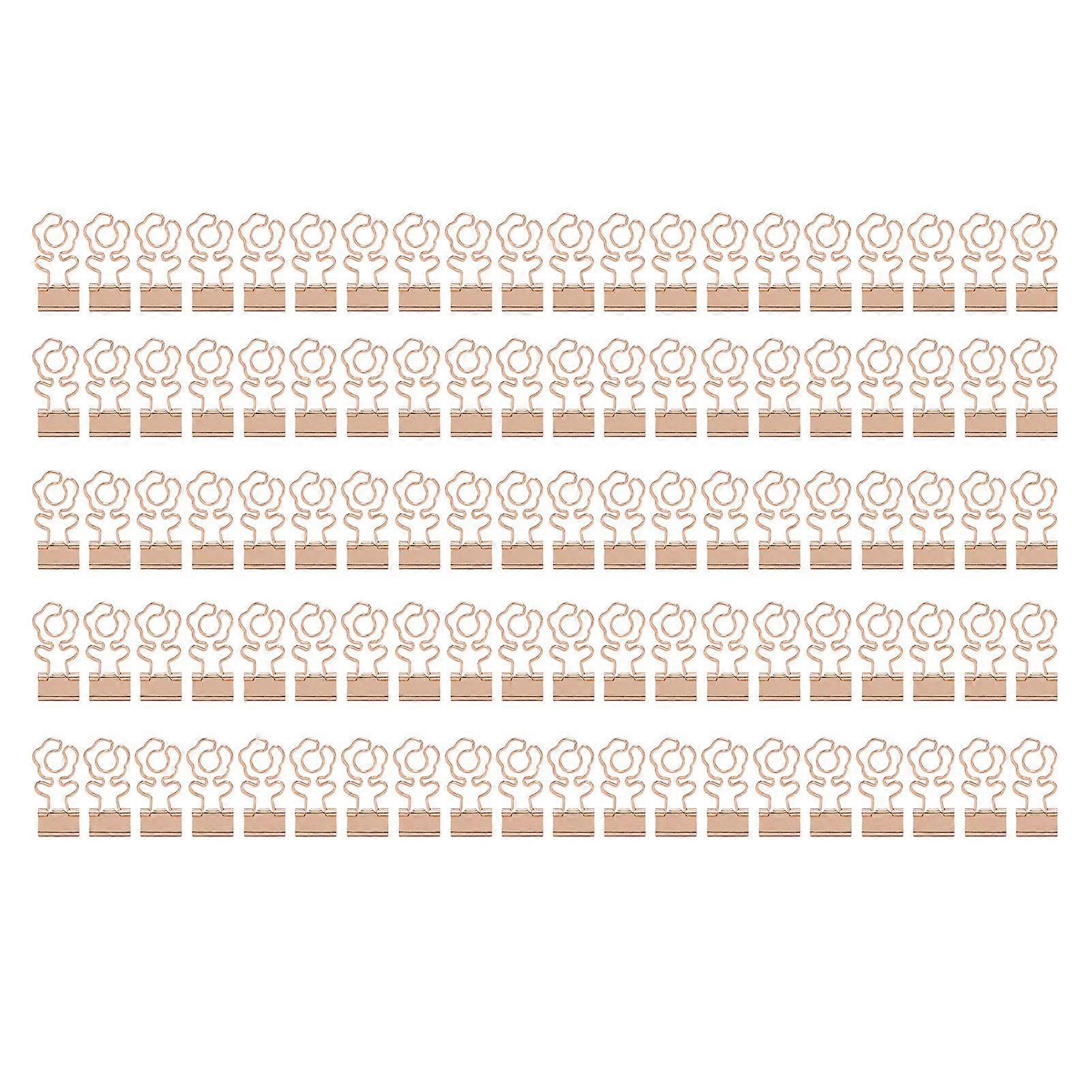 2025 Latest Model  100 Pcs Mini Binder Clips Flower Shape Strong Clamping