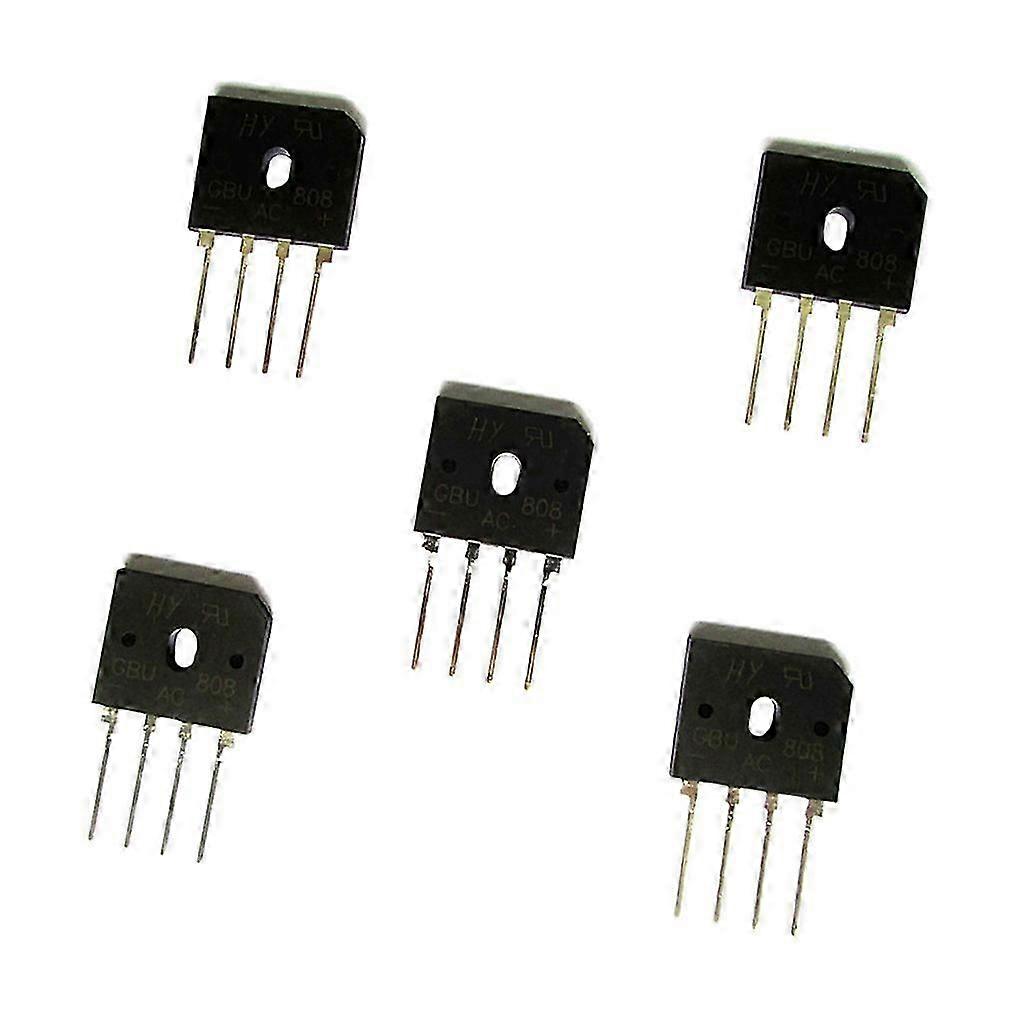 5 piece GBU808 Bridge Diode Flat Bridge 8A 800V Single Phase 4 Pin