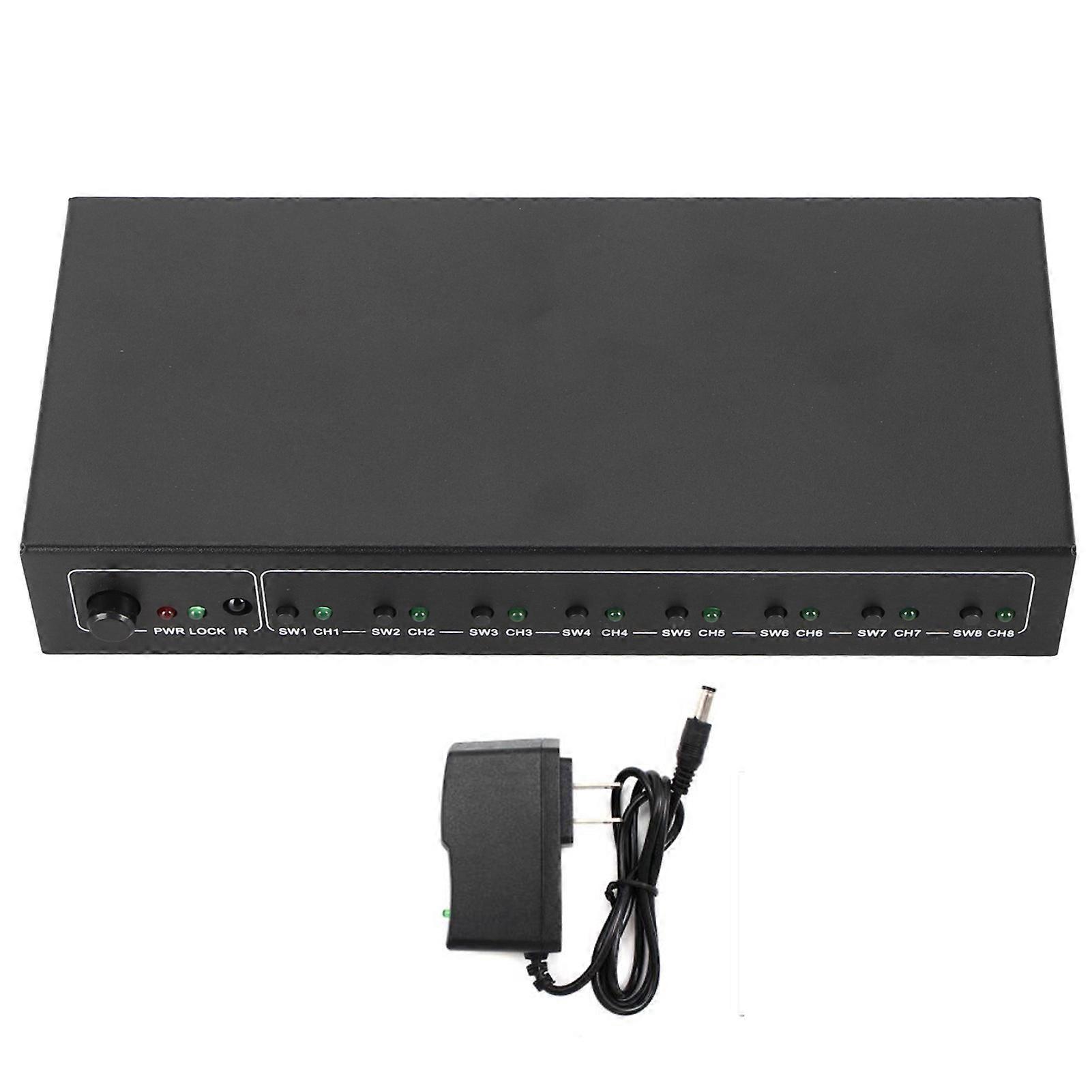 SPDIF 1x8 Splitter for LPCM2.0 DTS AC3 Digital Sound, 1 In 8 Out, US Plug, 25m Range