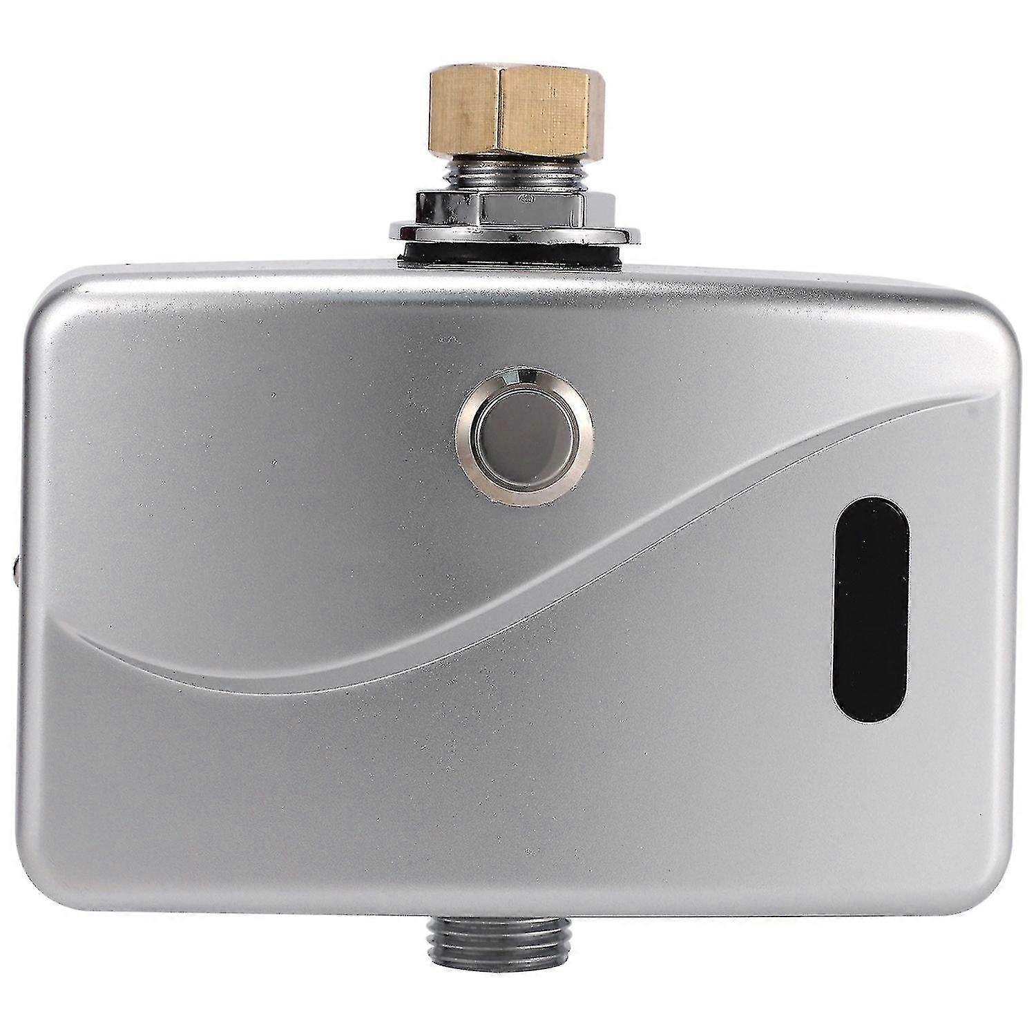 Automatic Electric Urinal Flush Valve Sensor & Manual 2 Function Wall Mount DC6V Silver