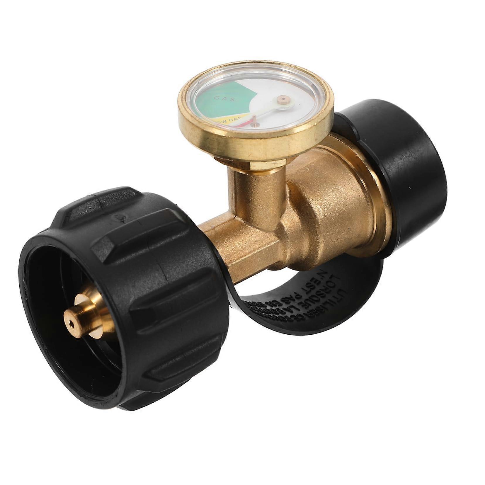 Gas Bottle Adapter Regulator Propane Heating Copper Golden Level Indicator For Gas Bottles Propane Tank Fittings