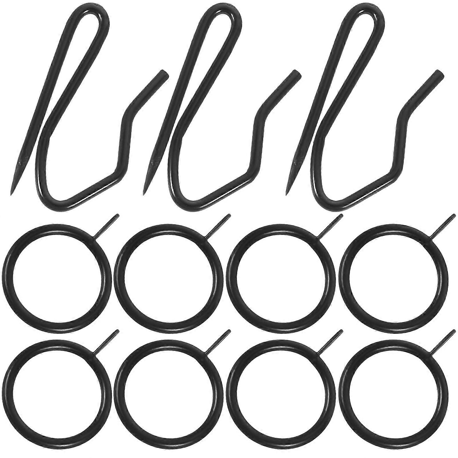 Plastic Curtain Rings Easy to Install 20 Hooks Bathroom Use 1Set