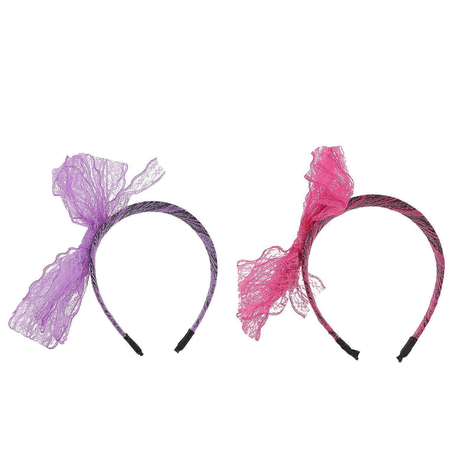 Hair Accessory Wide Headbands 70/80s Retro Style Christmas Kid Party Cloth Material 2Pack