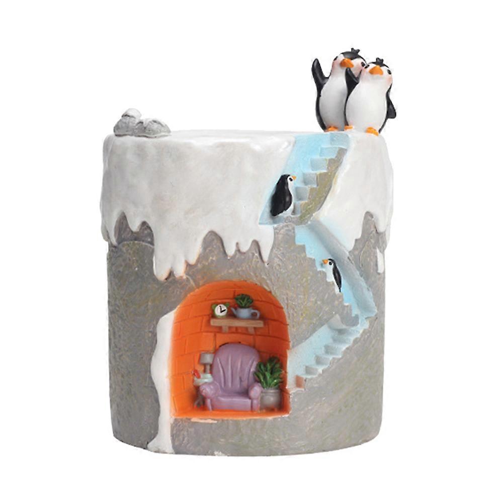 Simulated Miniature Flowerpot Creative Small Succulent Pots Penguin Shape Multi-Planter 1Set