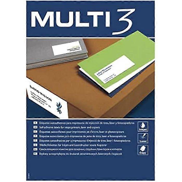 Adhesive Labels - MULTI3 - Multi3 - 100 sheets - 105 x 70 mm - Straight edges
