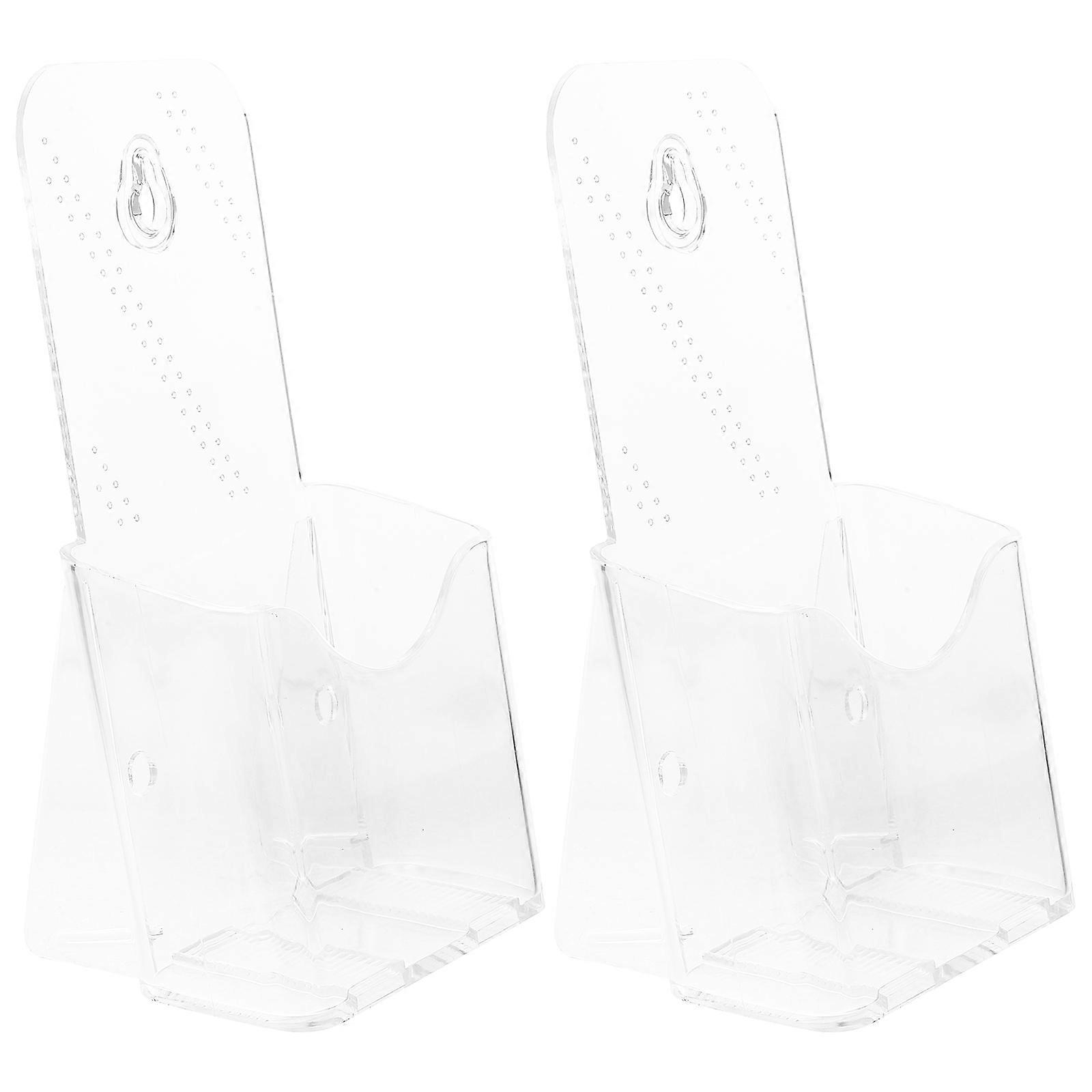 Clear Brochure Holder Tabletop Display Stand for Magazines, Flyers & Pamphlets – Versatile File Organizer for Office, Hotel & Retail Use