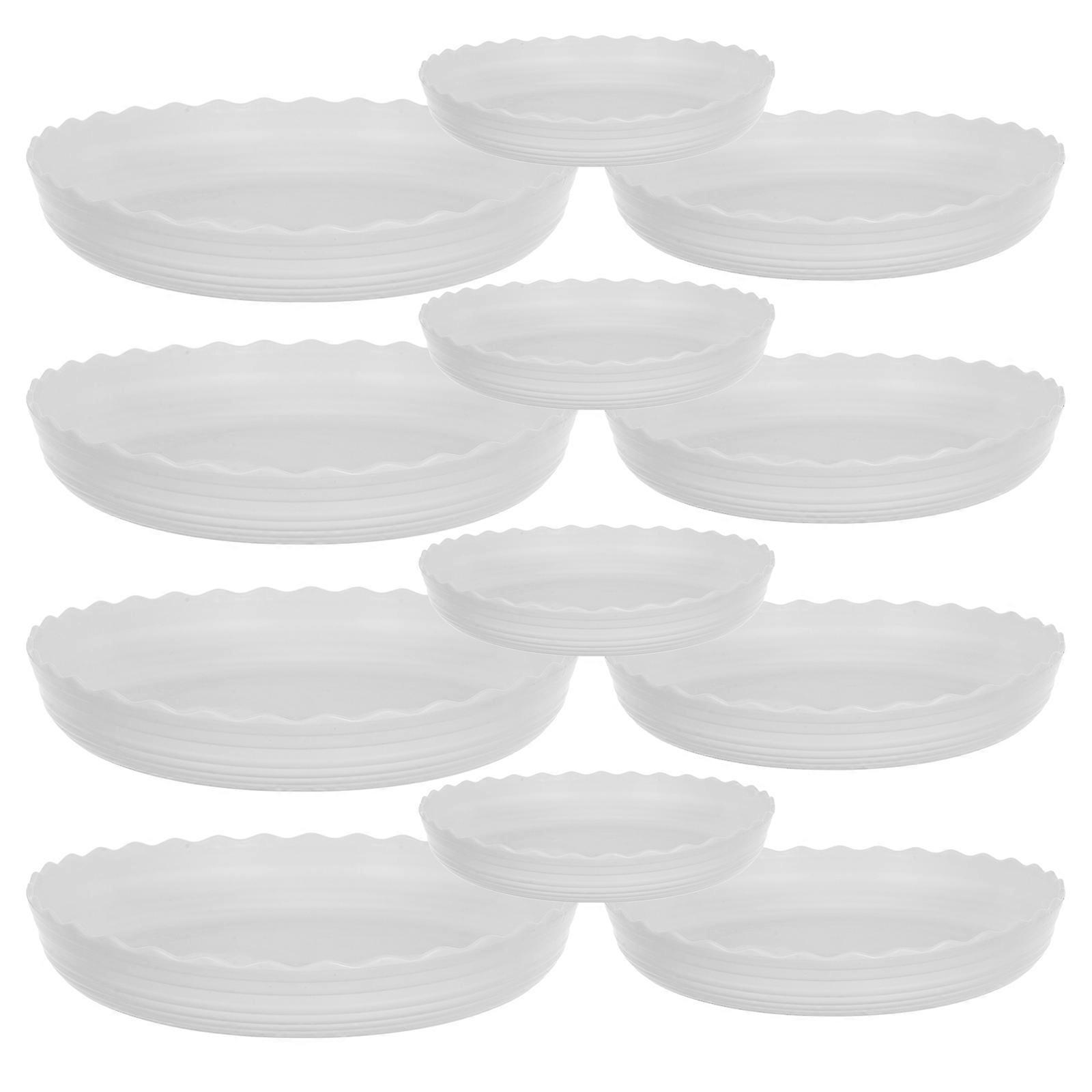 Flower Pot Tray PP Material Water Drainage Floor Protection Catch Excess Water Simple Design 12Pack