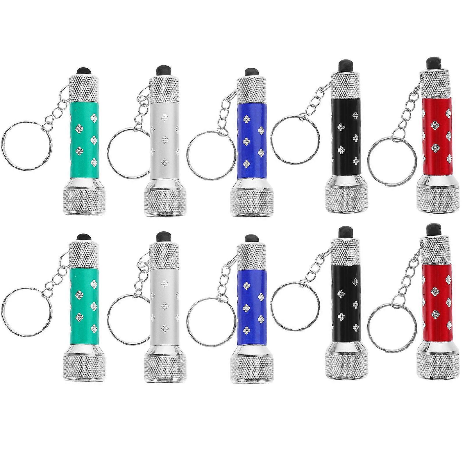 Mini Torch Key Fob Portable 7Led Powerful Flashlight Keyring Torch 6.9x1.8x1.8cm Illumination 20Set