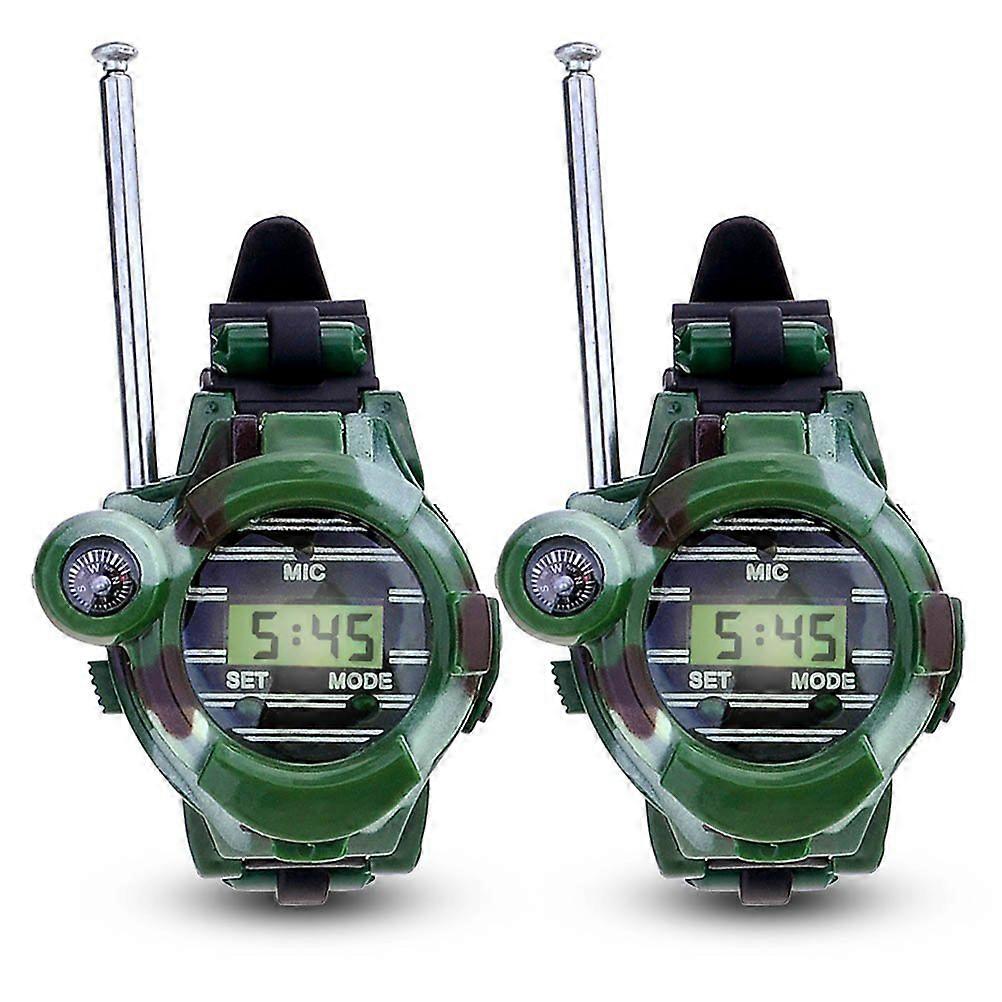 Toys for Children Digital Wrist Watch Radio Transceiver Real Time Display Outdoor Activities 7 in 1 Multifunction 1 Pair