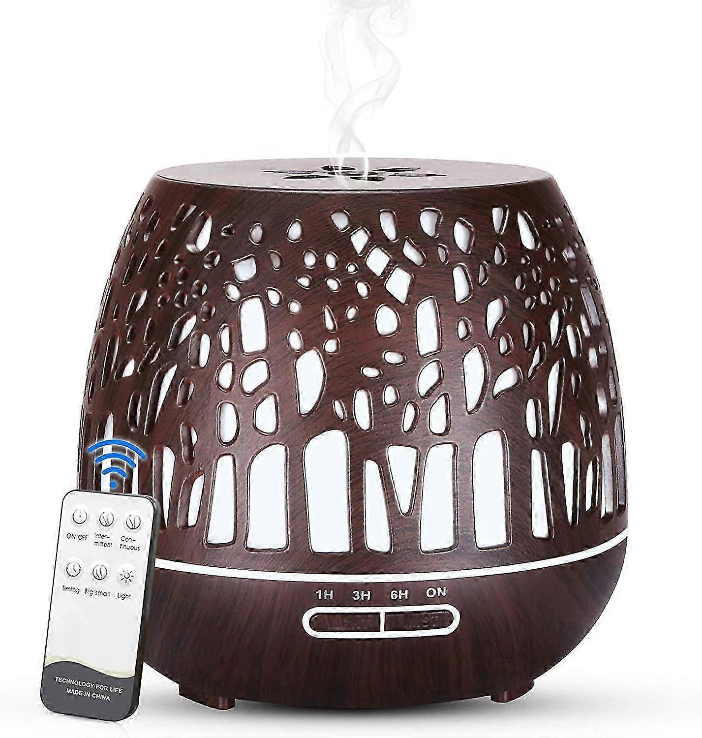 400ml Essential Oil Diffuser, BPA-Free Ultrasonic Humidifier Remote Control with Variable Color LED