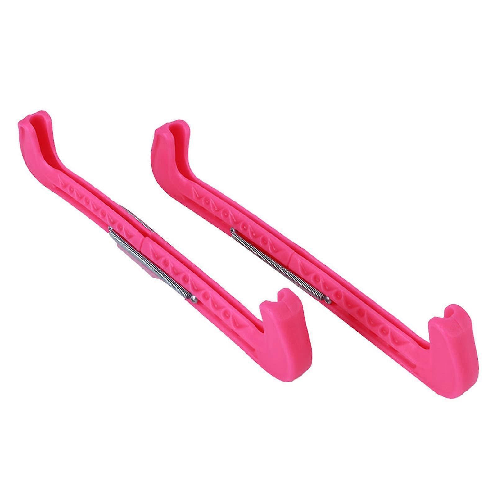 Skate Blade Protectors for Figure Skates, Strong Pink 2-Piece Adjustable Skate Guards, Easy Assemble Fit