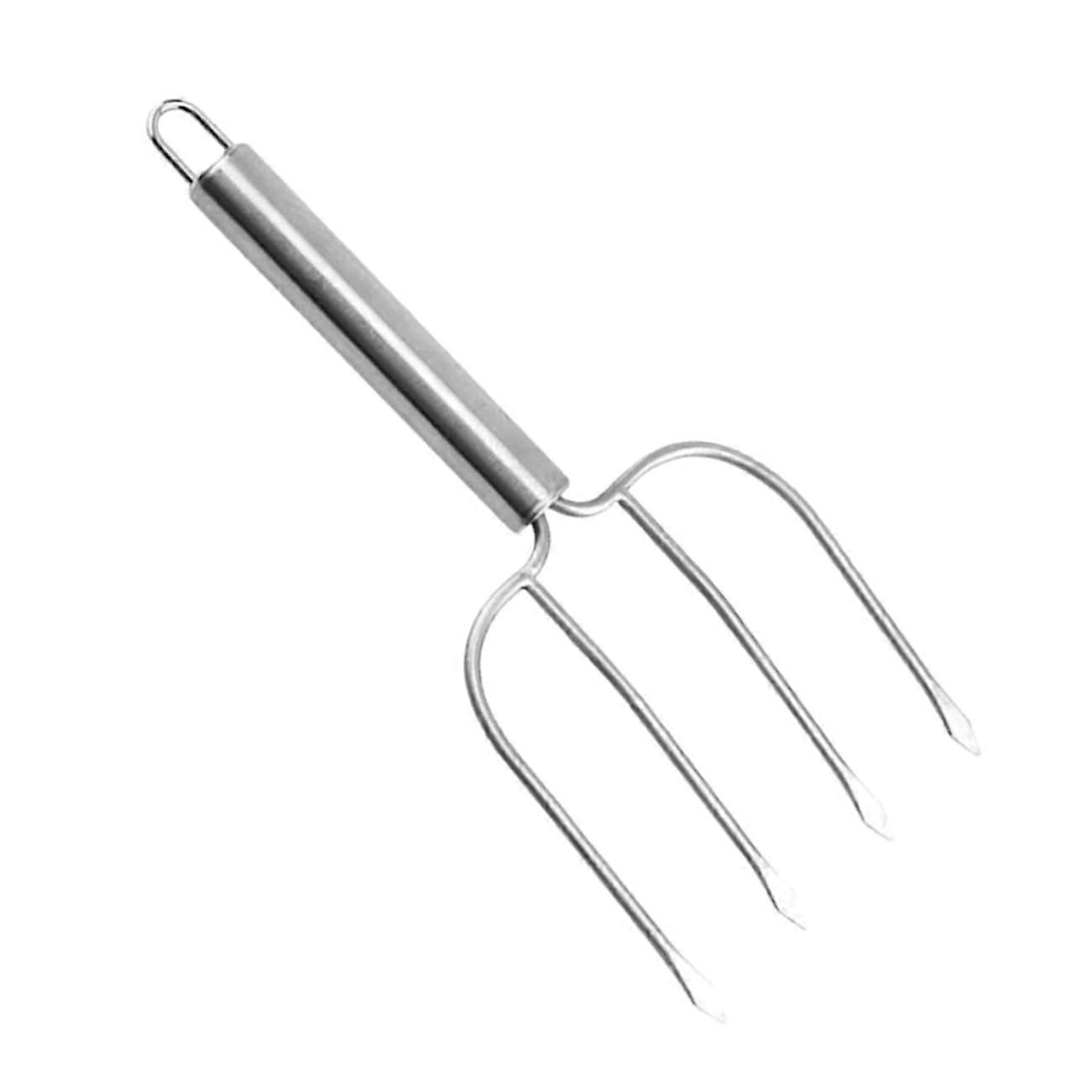 Picnic grill fork stainless steel grill fork for roasting chicken grilling tool for outdoor use easy to clean 4piece set