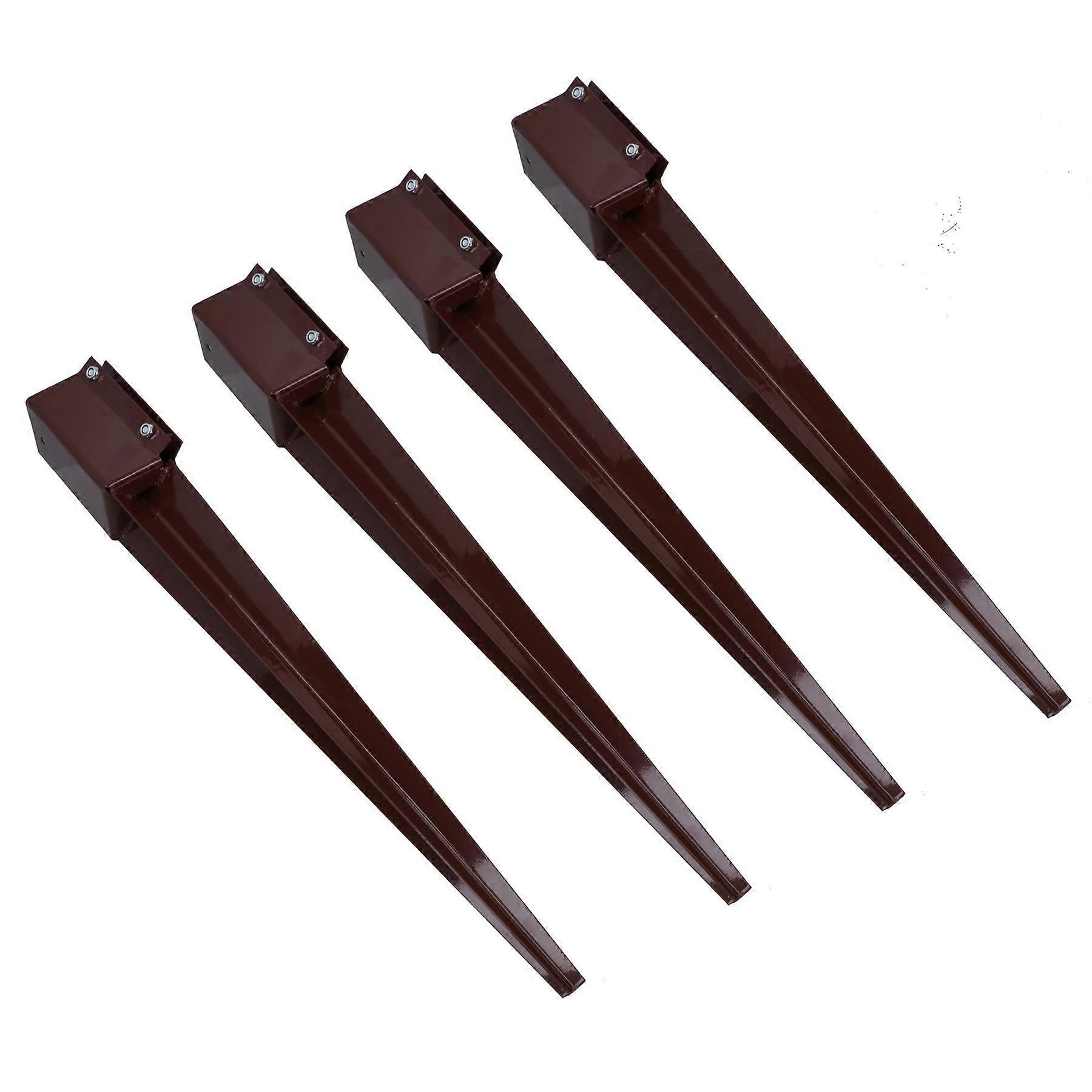4 x Fence Post Holder Support with Drive down Spike for Posts 75mm x 75mm
