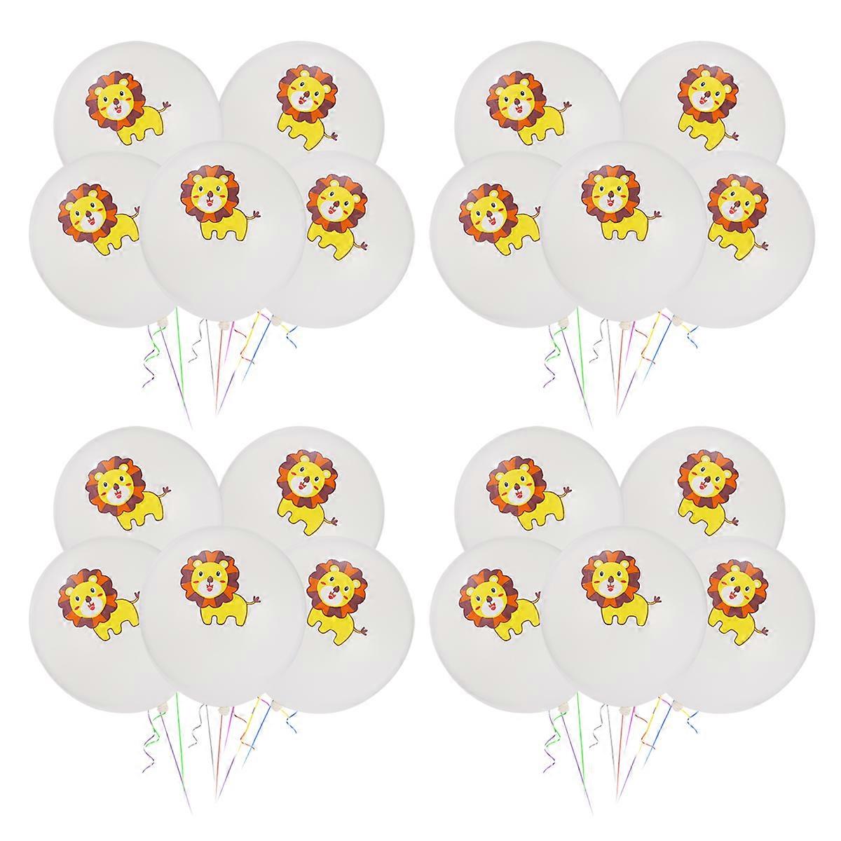 Party Decorations Lion Pattern Balloons for Families 20Pcs