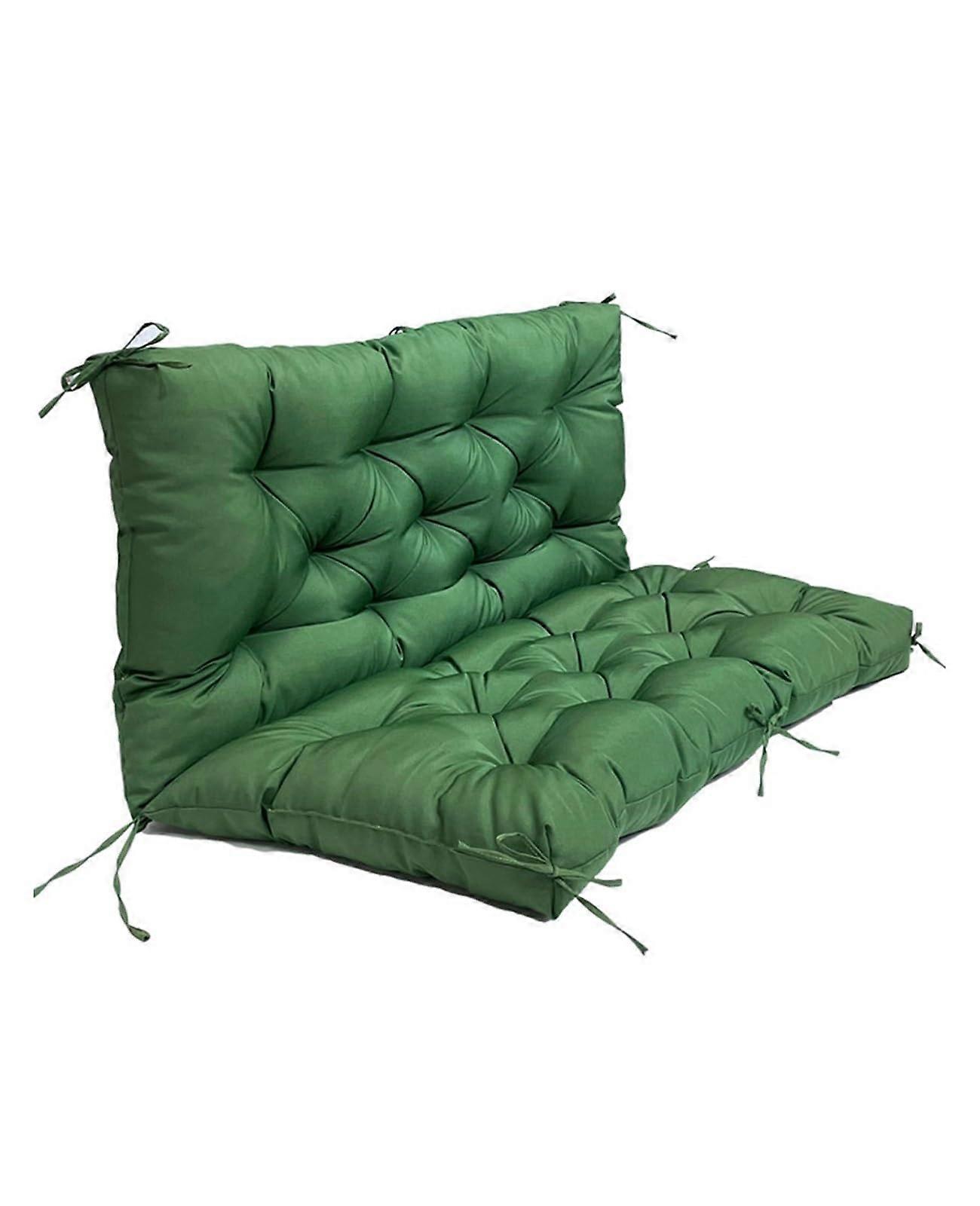 Garden Bench Cushion 150 x 100 cm, Waterproof Dark Green for 2- or 3-Seater with Backrest