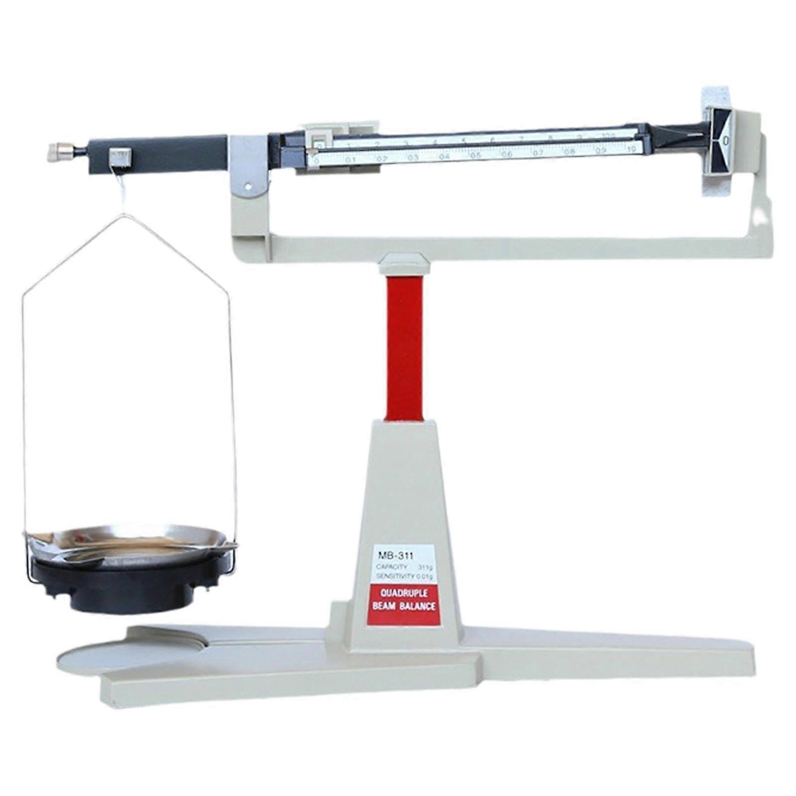 Mechanical Quad Beam Balance Scale 0.11g to 311g for Compact Laboratory and Industrial School Use