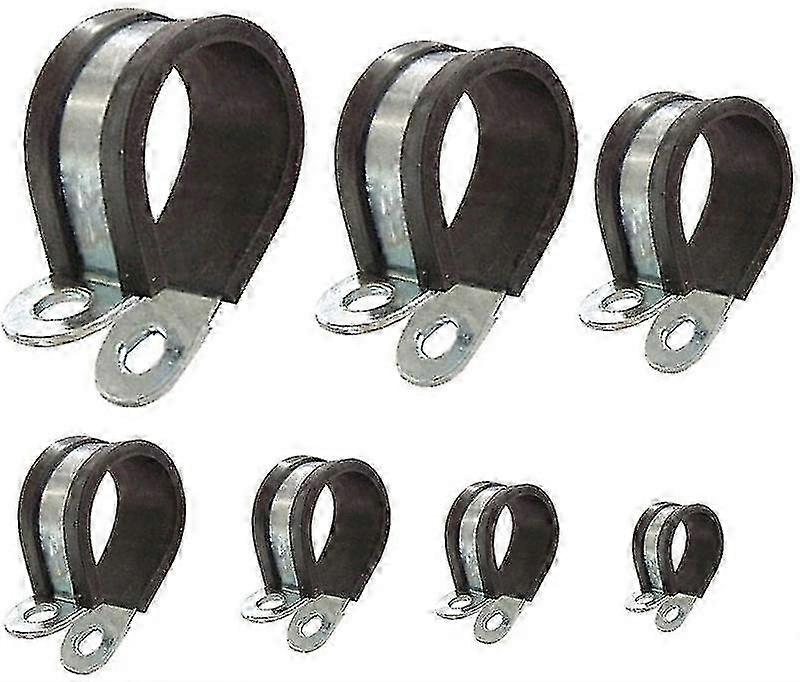 P-clips Tube Clamps with Rubber Insert Option: 6mm / Band 12mm, Pack of 10
