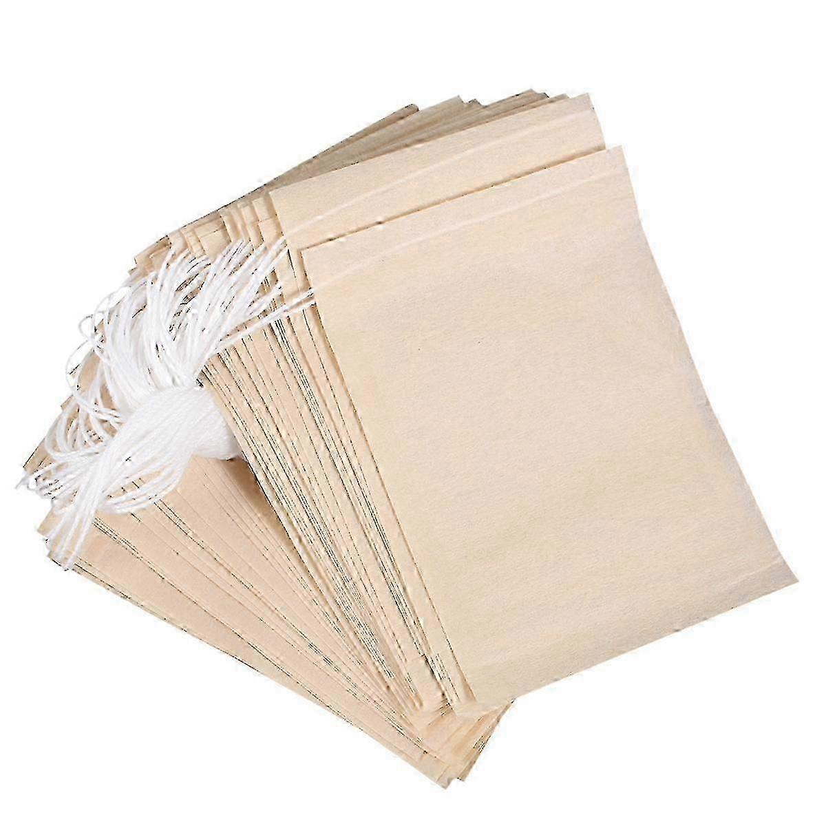 600 Pack Disposable Paper Tea Filters with Drawstring for Loose Leaf Tea and Coffee