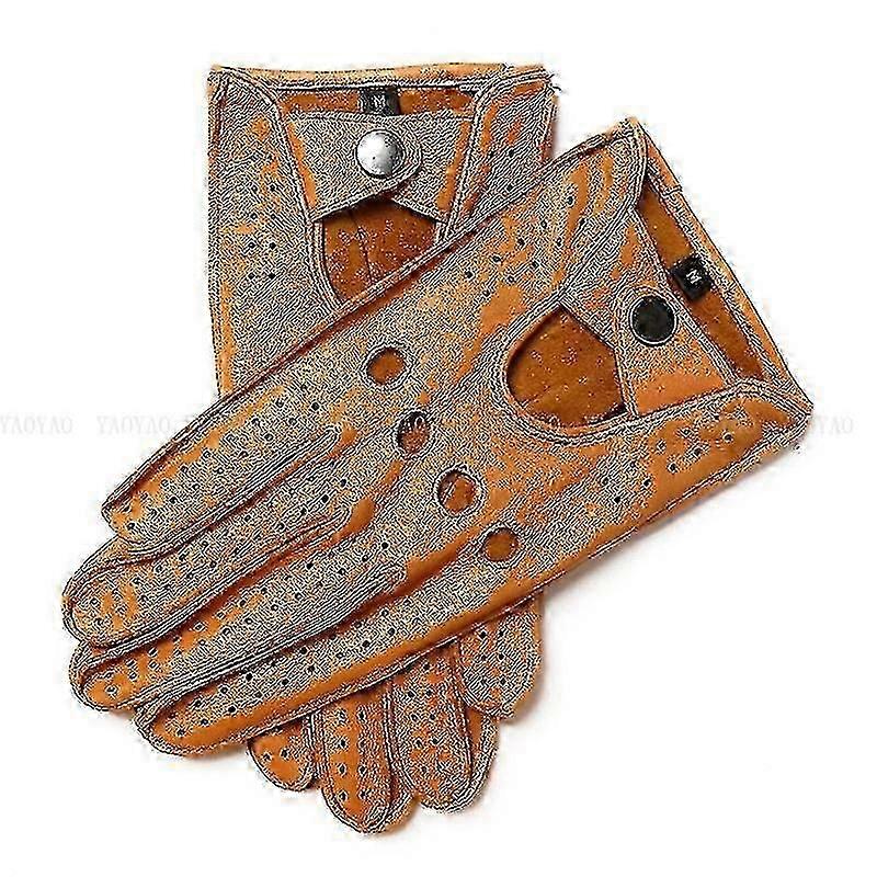 Mode mænds ægte læder kørehandsker Solid voksen vanter