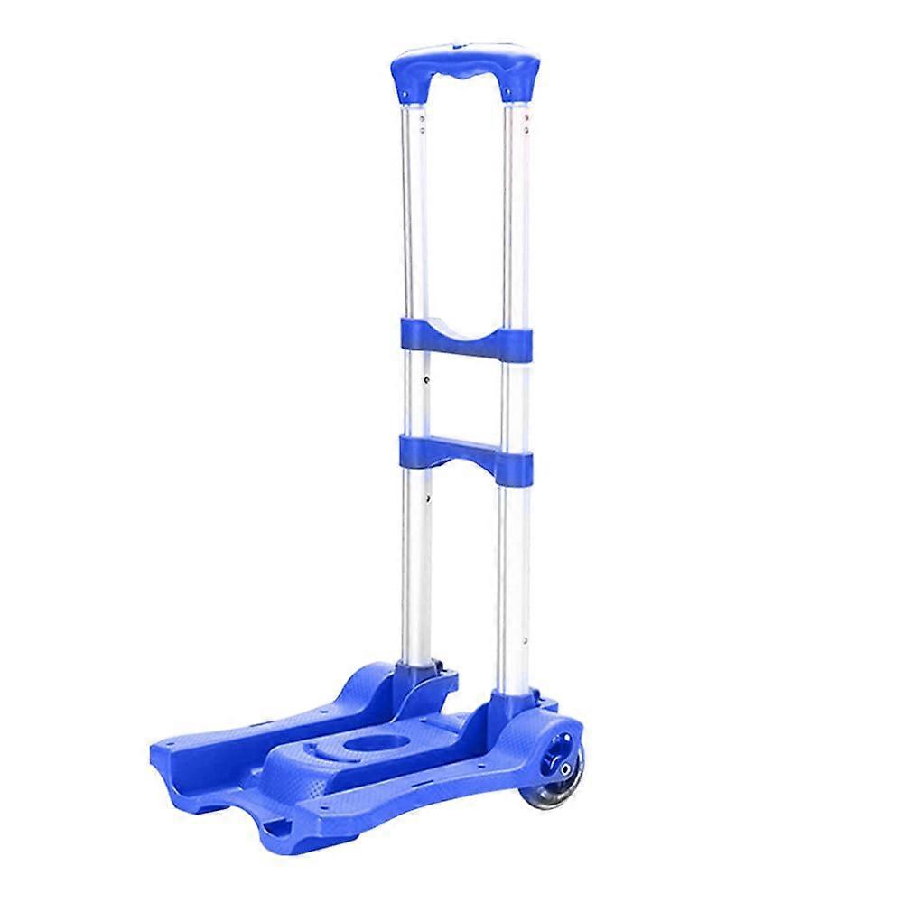 Portable Folding Sack Truck Trolley Luggage Cart Home Use Folding Transport Trolley Shopping Cart Wheelbarrow (Blue)