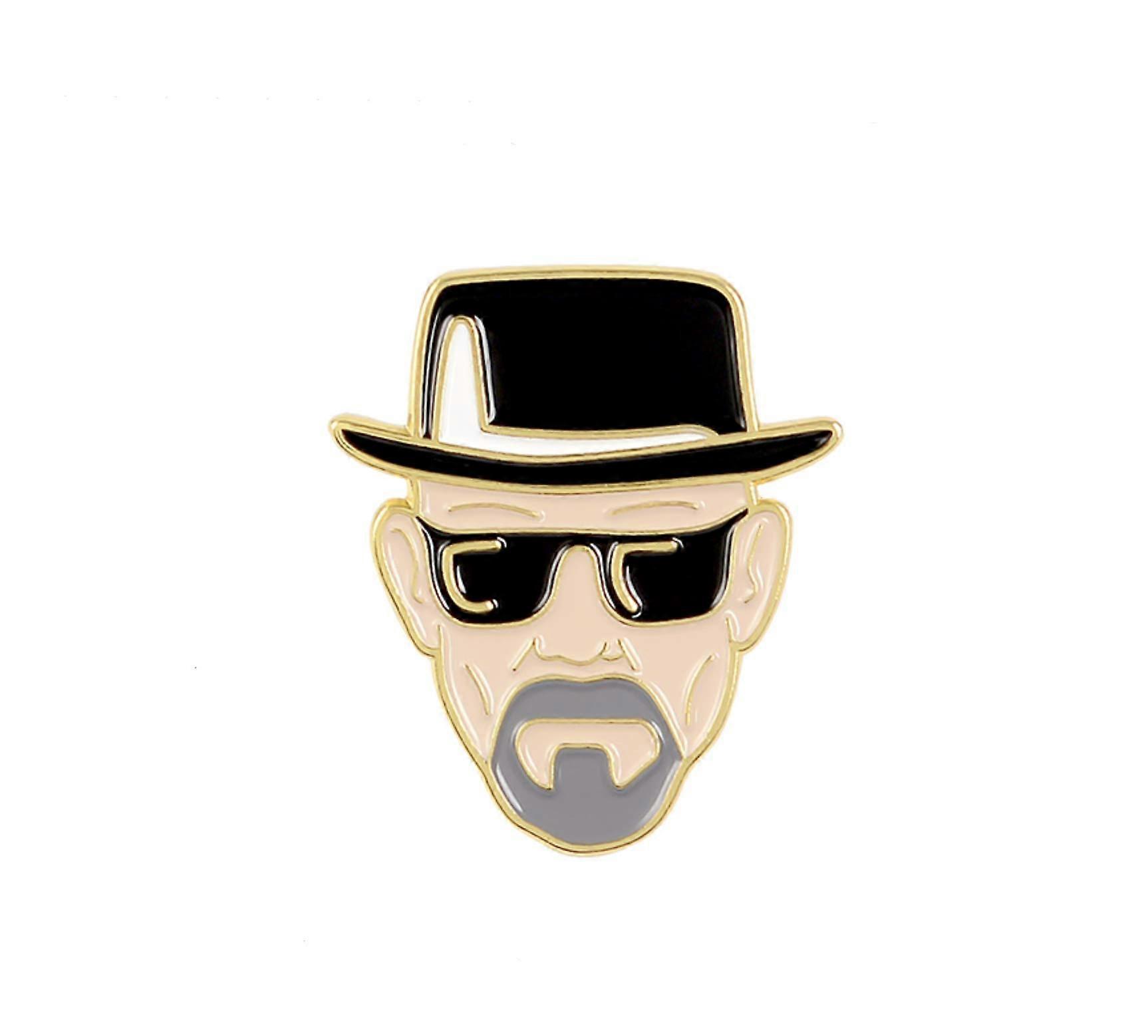 Heisenberg Metal Button Badge Pin Cosplay Brooch for Fans – High-Quality, Durable, Stylish, 1.5 Inch in Black and White