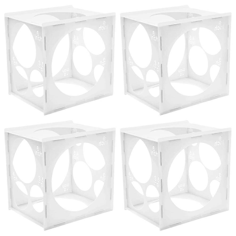 Collapsible Plastic Balloon Sizer Cube Box Versatile Design For Event Organizers Transparent Color 4Pcs