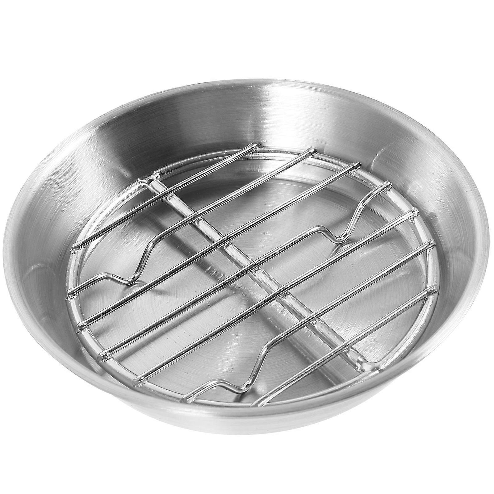 Silver Stainless Steel Baking Sheet with Rack for Baking 1Set Round Design