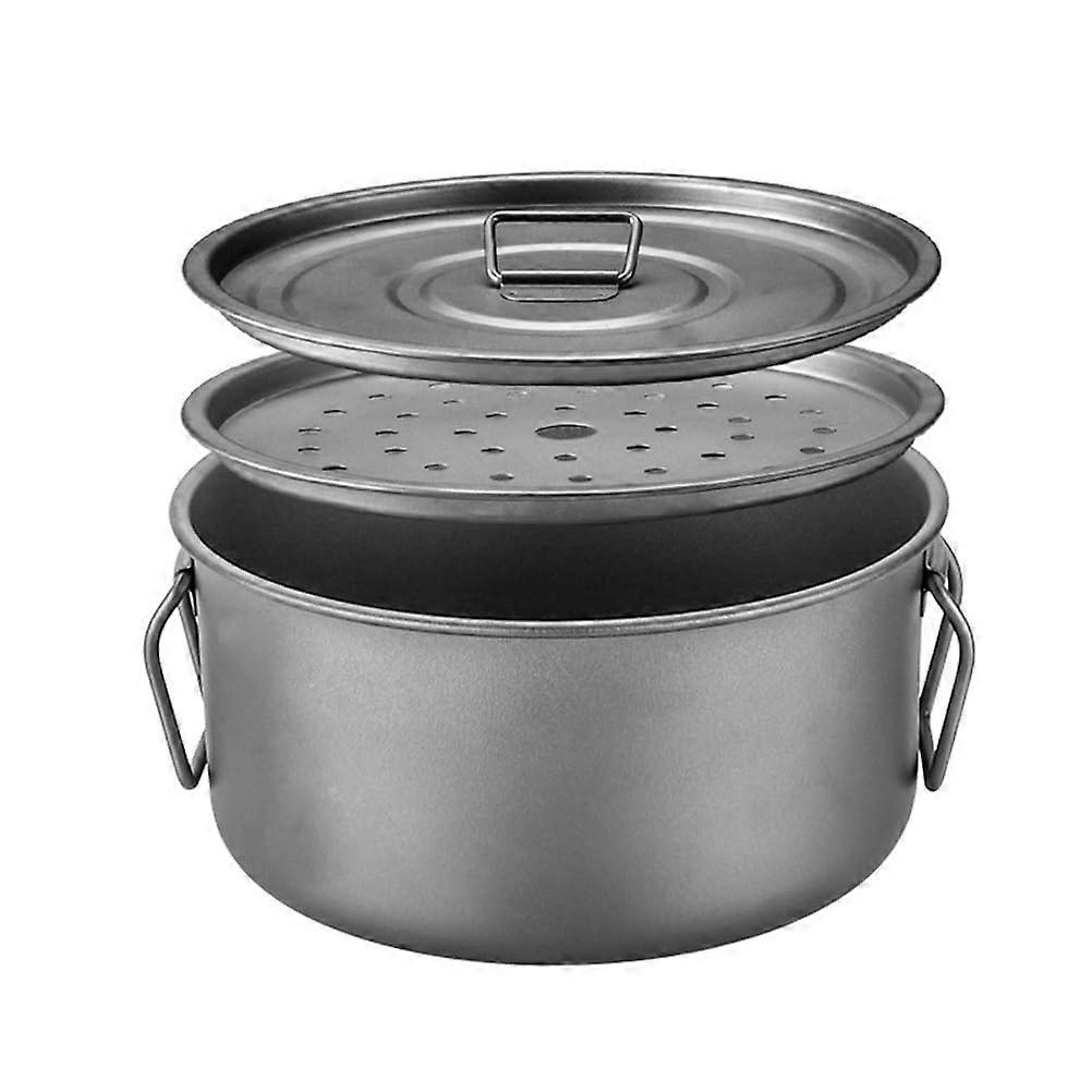 Camping Pot Titanium Portable Pot Foldable Handles 3-5 Person Capacity Model 2