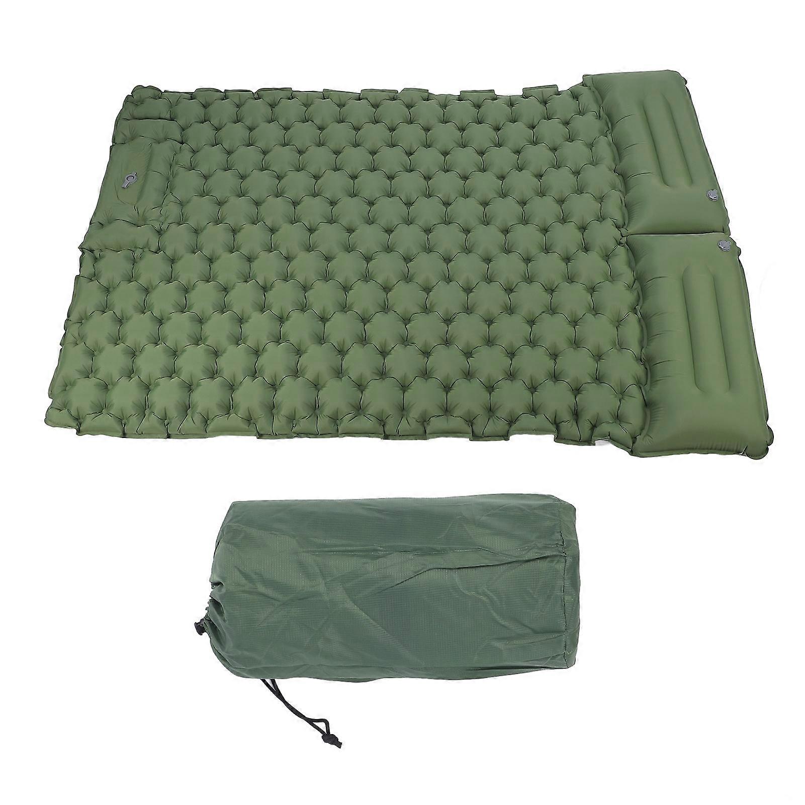 Double Pads Foldable Lightweight Inflating Camping Mat for Hiking Backpacking Travel Self Driving