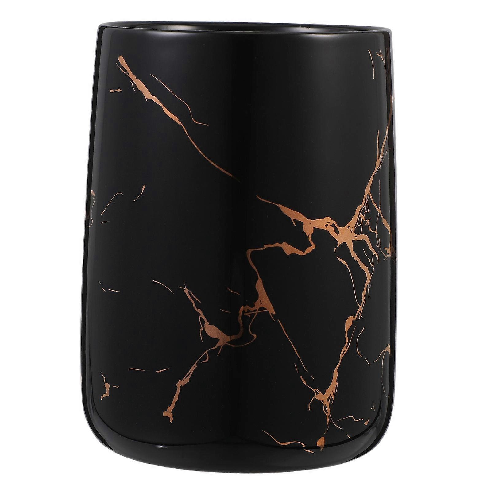 Toothbrush Cup For Bathroom Sanitary Holder Marbling Pattern Ceramic Storage Modern Design 1Set