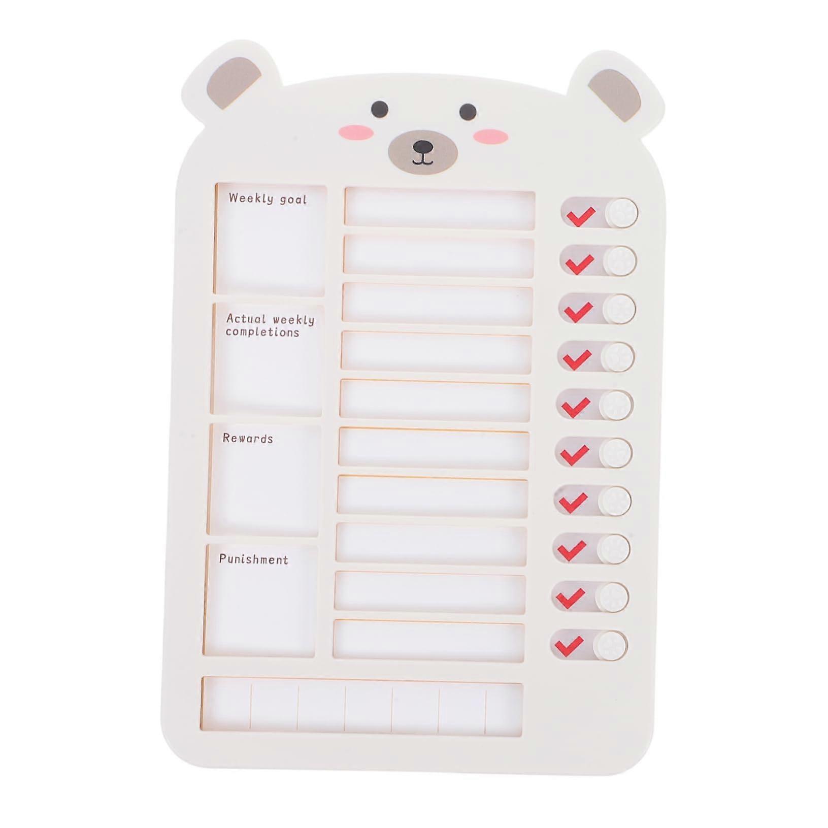 Self-Discipline Checker Behavior Chart Card for Kids - Beige Learning Rewards Punch Card for Motivation and Self-Discipline