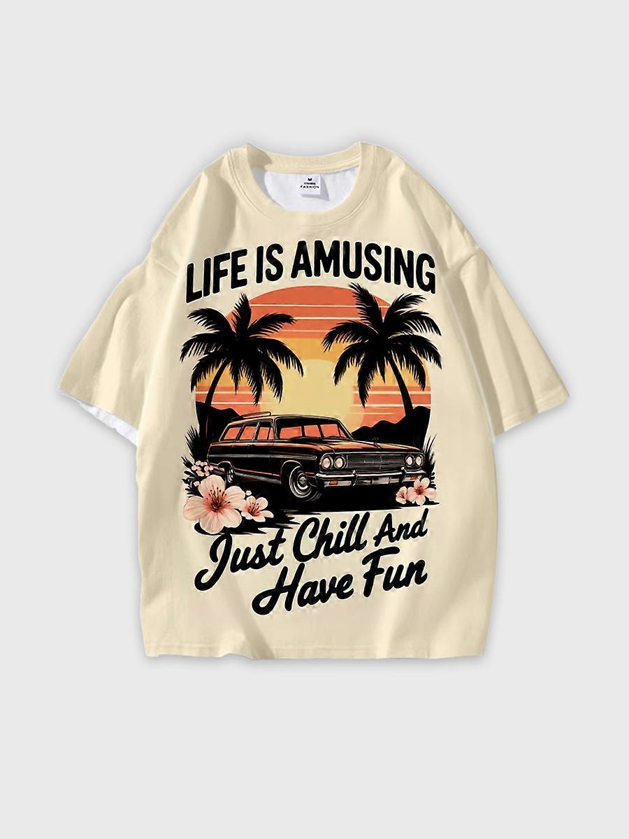 T-shirt round neck Pattern loose short sleeve JW2926