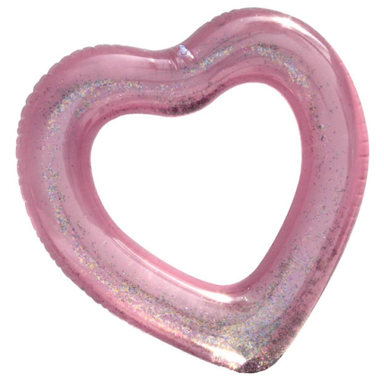 Heart Sequins Swim Ring, Inflatable Pool Lounge Tube, Floating Pool Toy Ring, Beach Swim Ring
