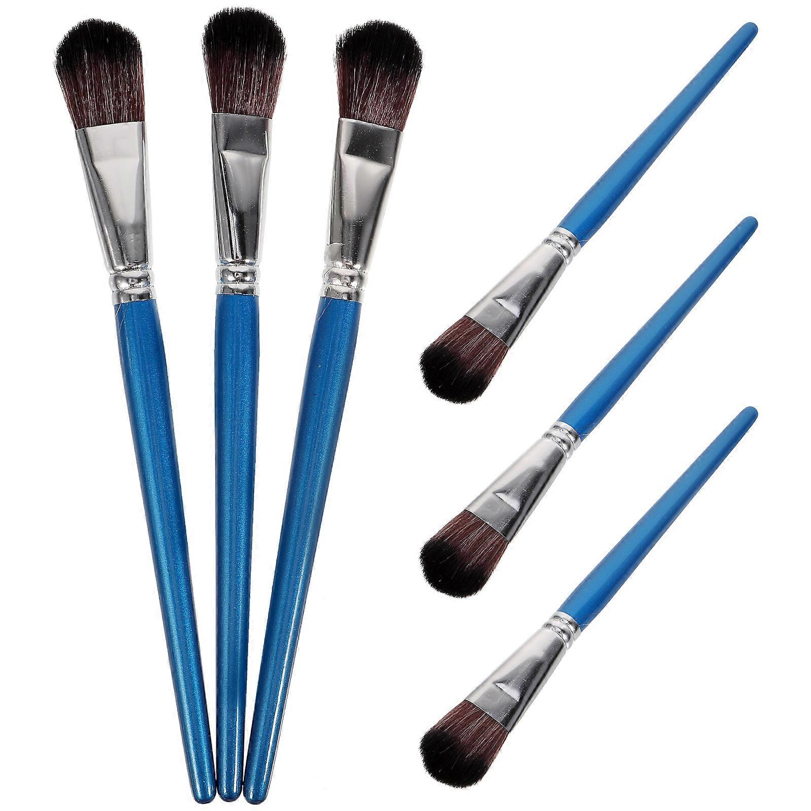 Nylon Brush Acrylic Painting Professional Painters Short Paint Brushes Soft Small 6Pcs