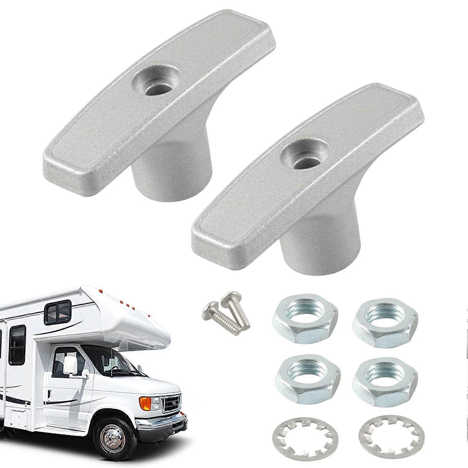 RV Waste Valve Handle Replacement Kit - Aluminium Universal Fit Tank Sewer Valve Grip Set